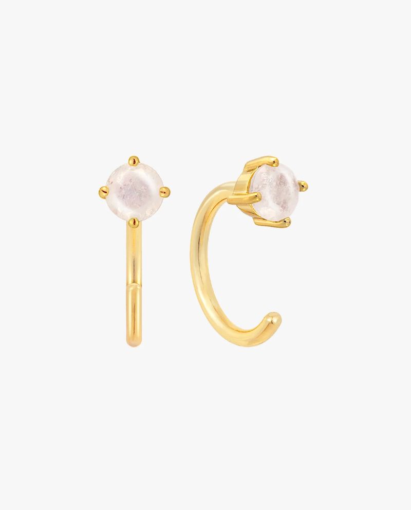 【ARTE WHITE】J&CO. JEWELRY - Moonstone月光石C型耳環