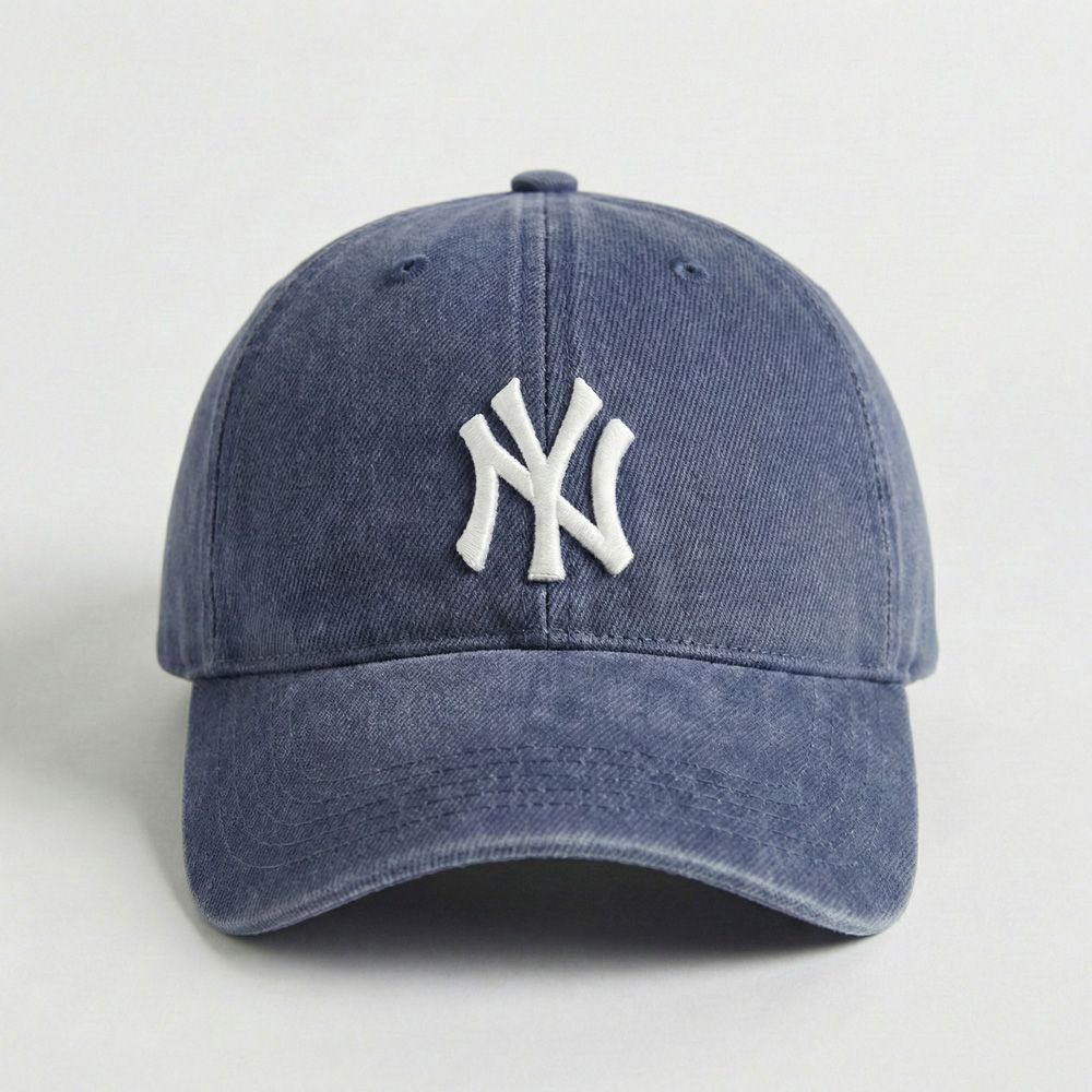 韓國 MLB Korea 復古水洗純棉老帽 棒球帽/  紐約洋基隊 海軍藍