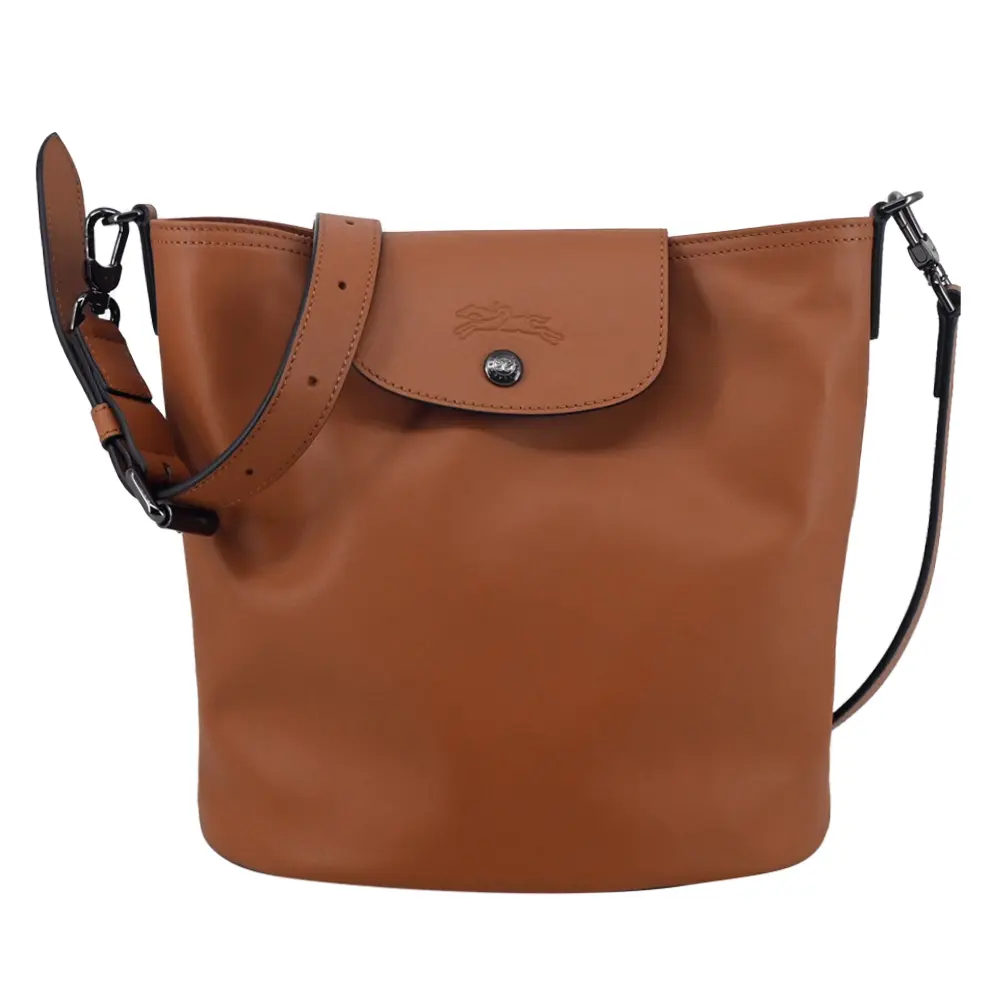 LONGCHAMP LE PLIAGE XTRA系列牛皮斜背翻蓋水桶包(腰果)/平行輸入