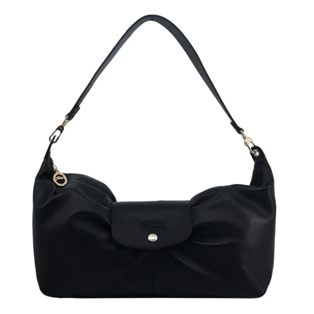 LONGCHAMP LE PLIAGE XTRA系列牛皮抓皺單肩包(黑)/平行輸入