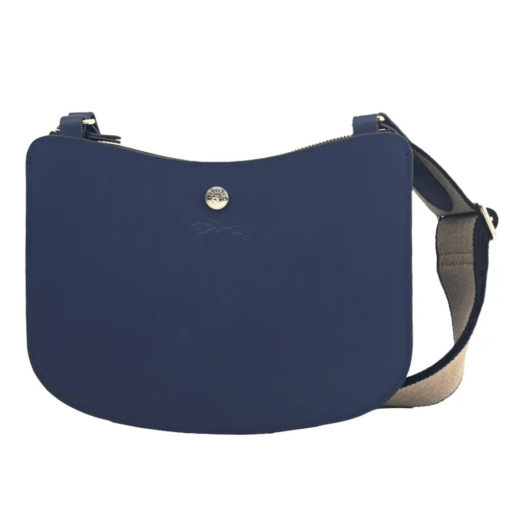 LONGCHAMP ÉPURE系列滑面小牛皮雙層斜背包(海軍藍)/平行輸入