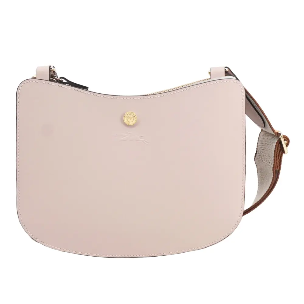 LONGCHAMP ÉPURE系列滑面小牛皮雙層斜背包(玫瑰粉)/平行輸入