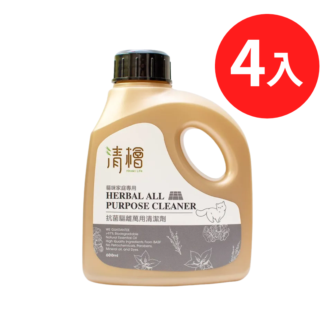 清檜抗菌驅離萬用清潔劑/ 貓咪家庭專用/ 600ml/ 4入組