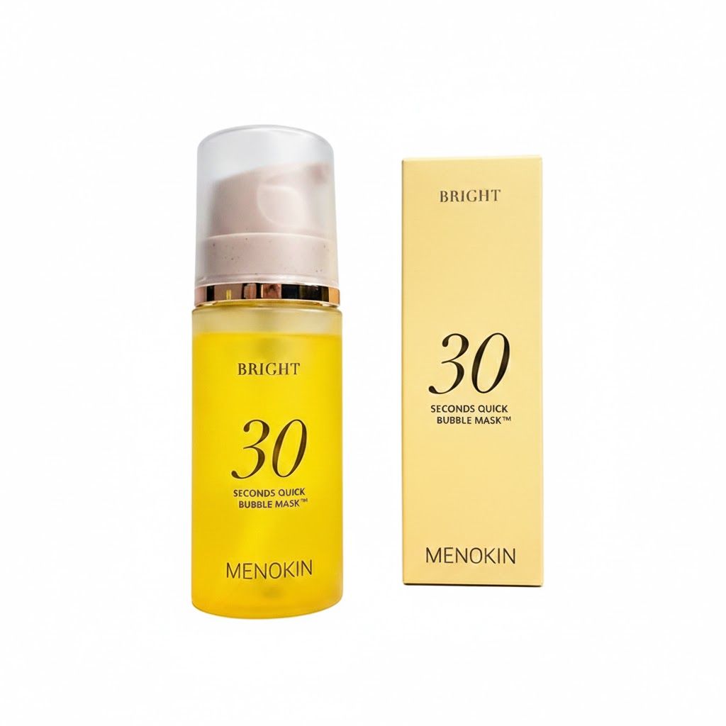 【MENOKIN】30秒免沖洗泡泡面膜 95ml _ 公司貨/ 水潤透亮款 # 黃瓶