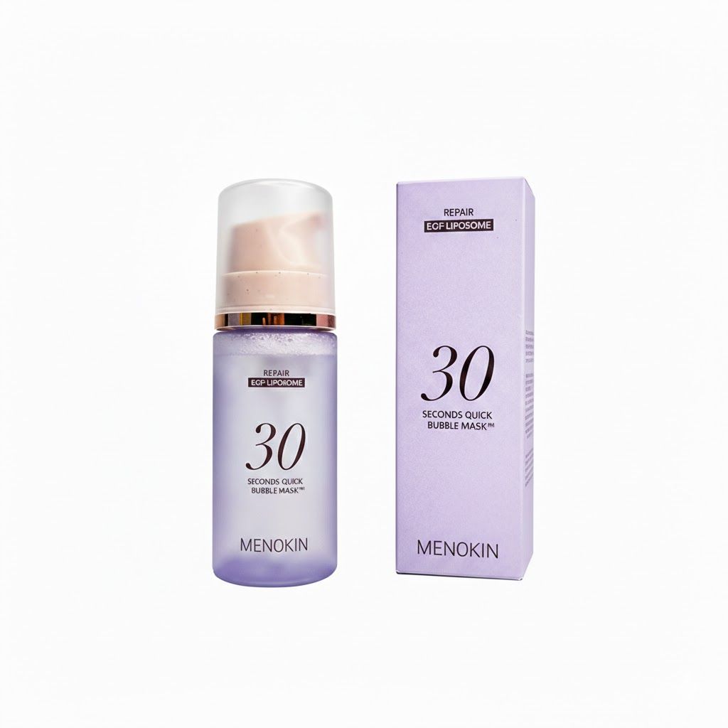 【MENOKIN】30秒免沖洗泡泡面膜 95ml _ 公司貨/ 肌底修護款 # 紫瓶