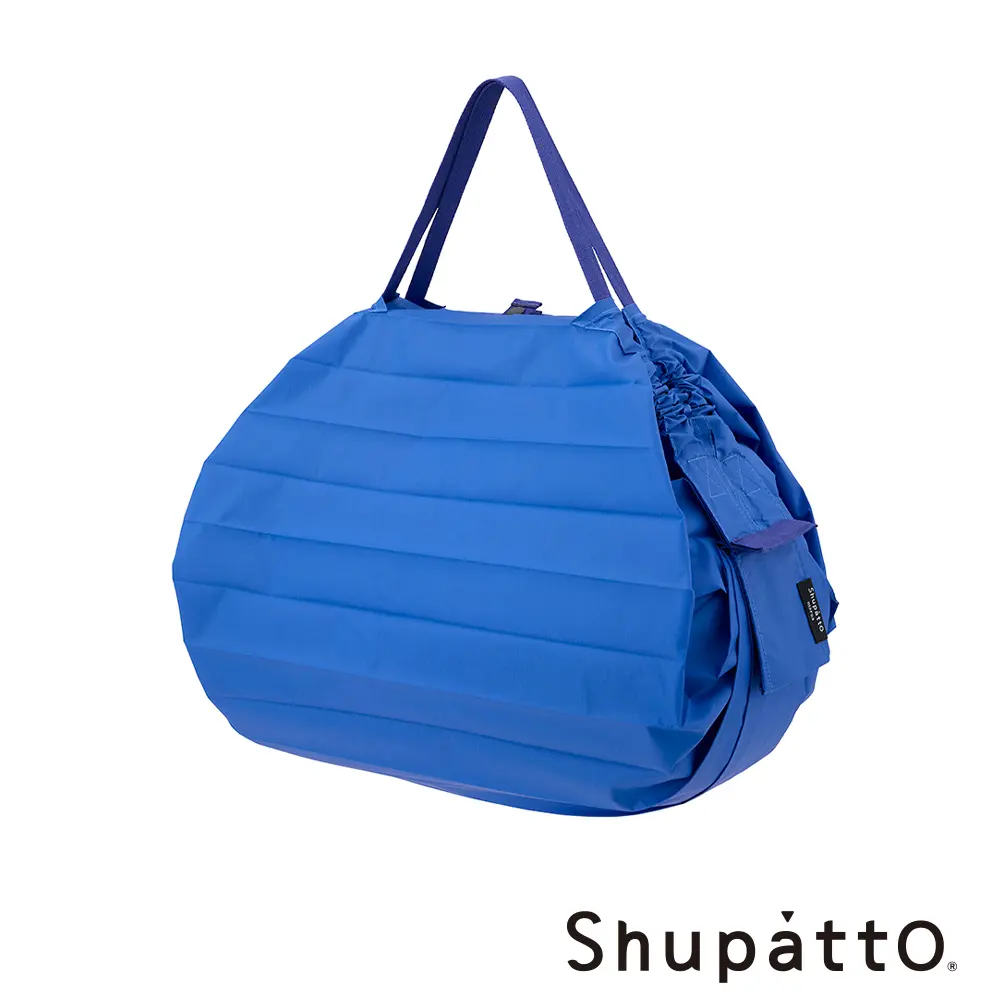Shupatto 燈籠型日常素色秒收環保啪啪包-中/ 晴空藍
