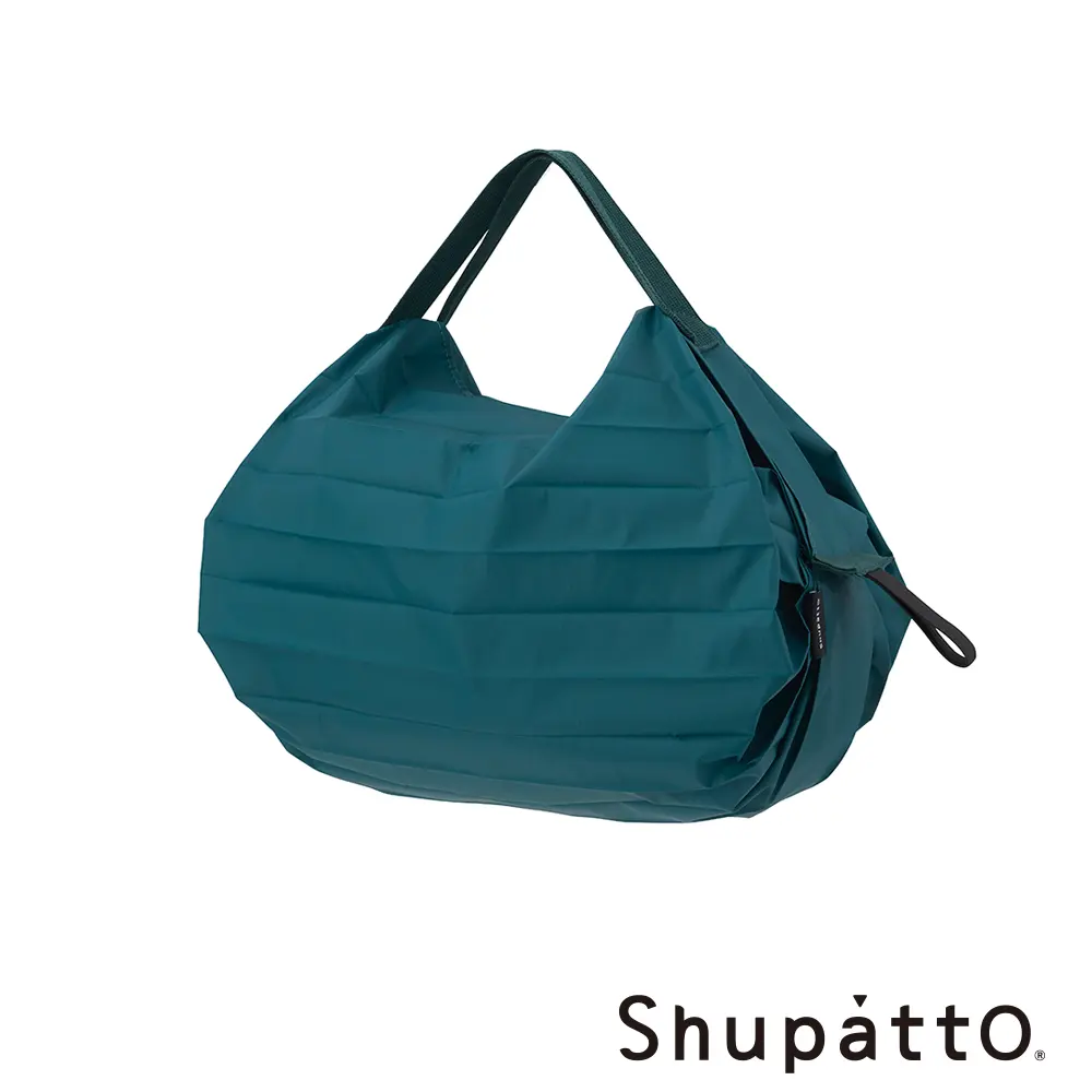 Shupatto 燈籠型日常素色秒收環保啪啪包-小/ 長青綠
