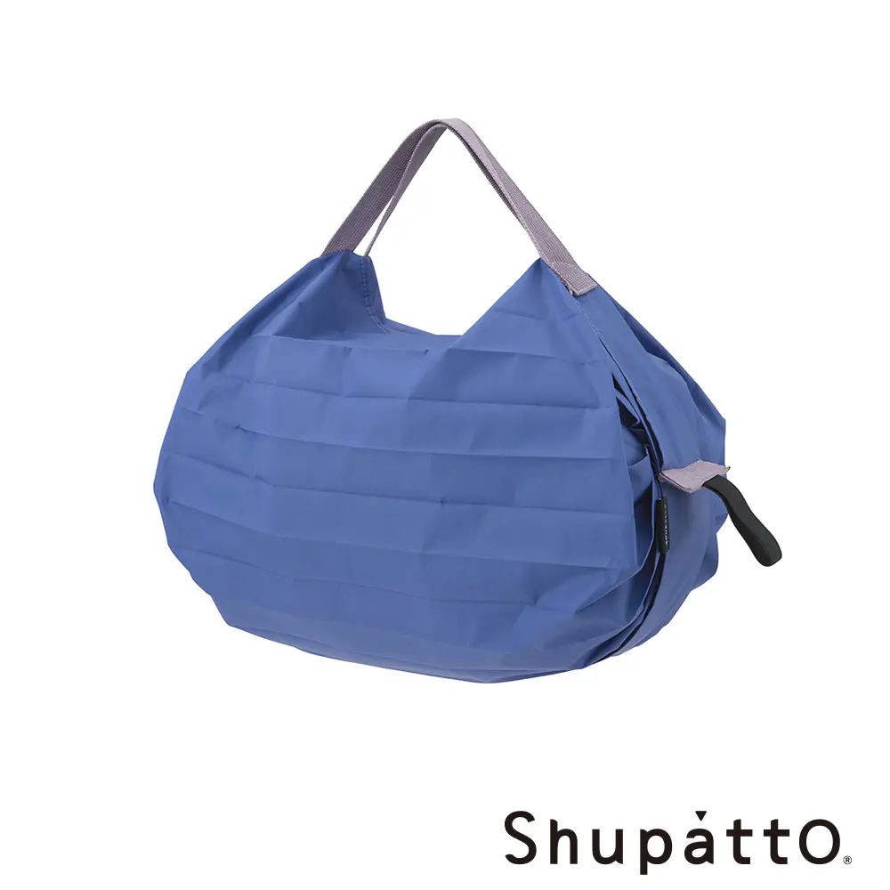 Shupatto 燈籠型日常素色秒收環保啪啪包-小/ 窈湖藍