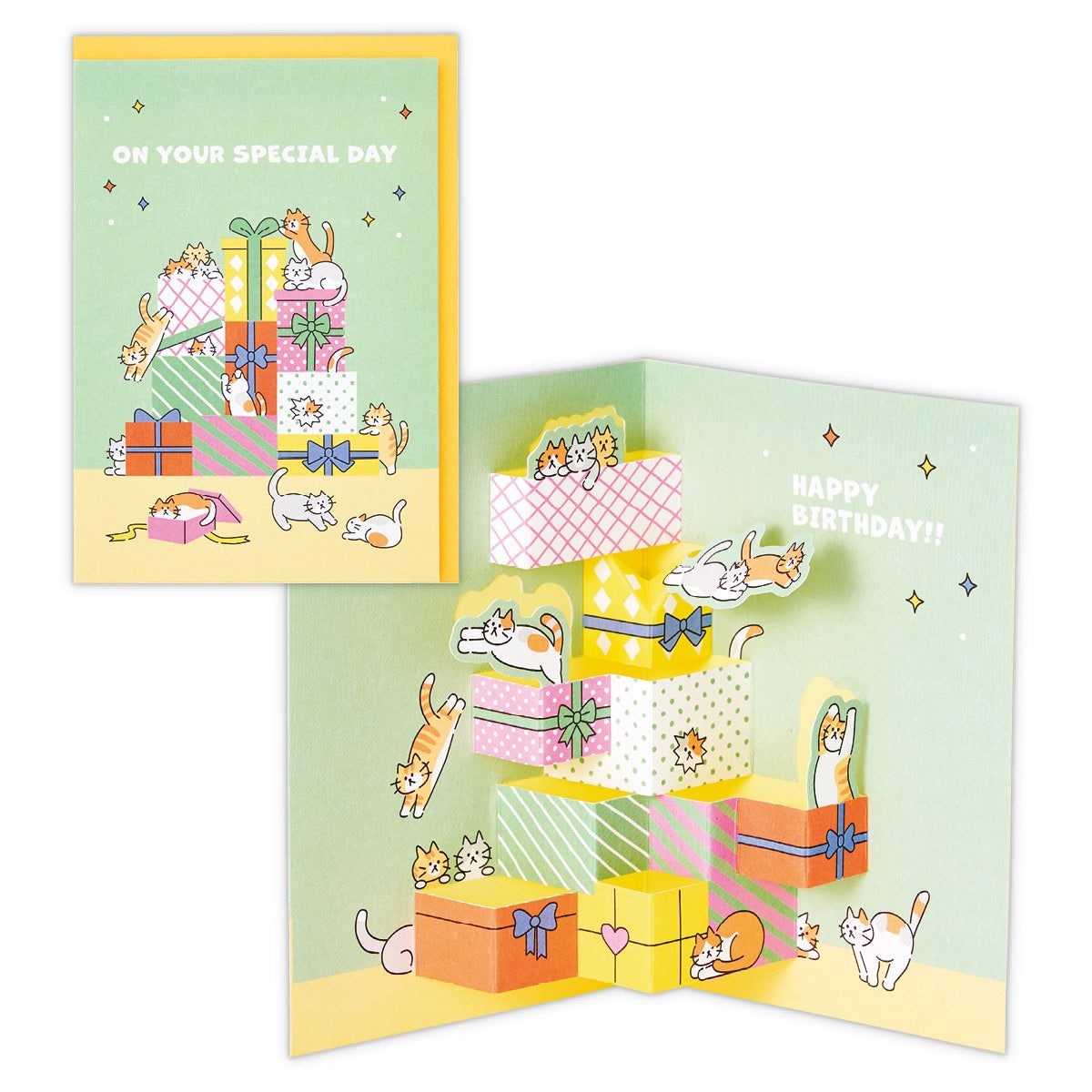 美國 Hallmark 立體生日卡/ 貓咪禮物