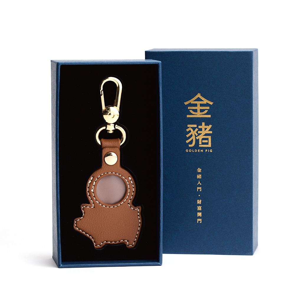 金豬掌上明豬鑰匙圈/ 焦糖色