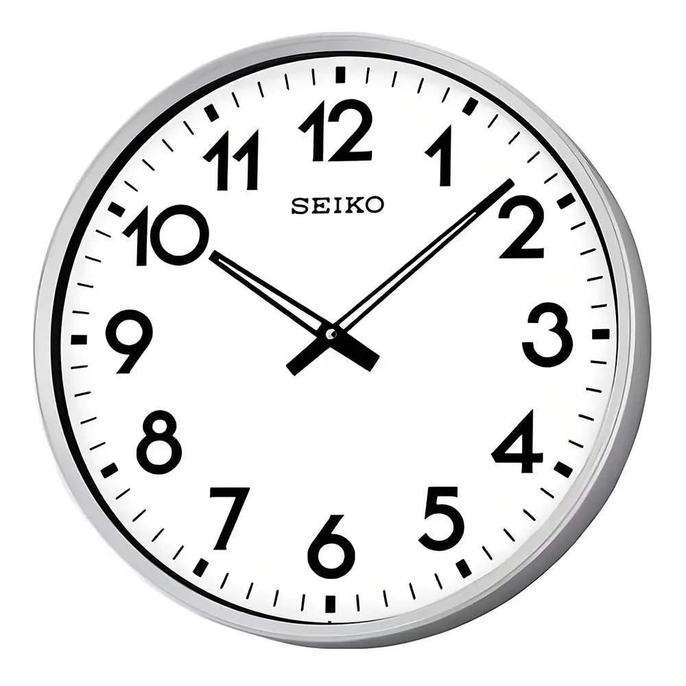 SEIKO 精工 指針式簡約時鐘 掛鐘-銀框 (QXA560S)