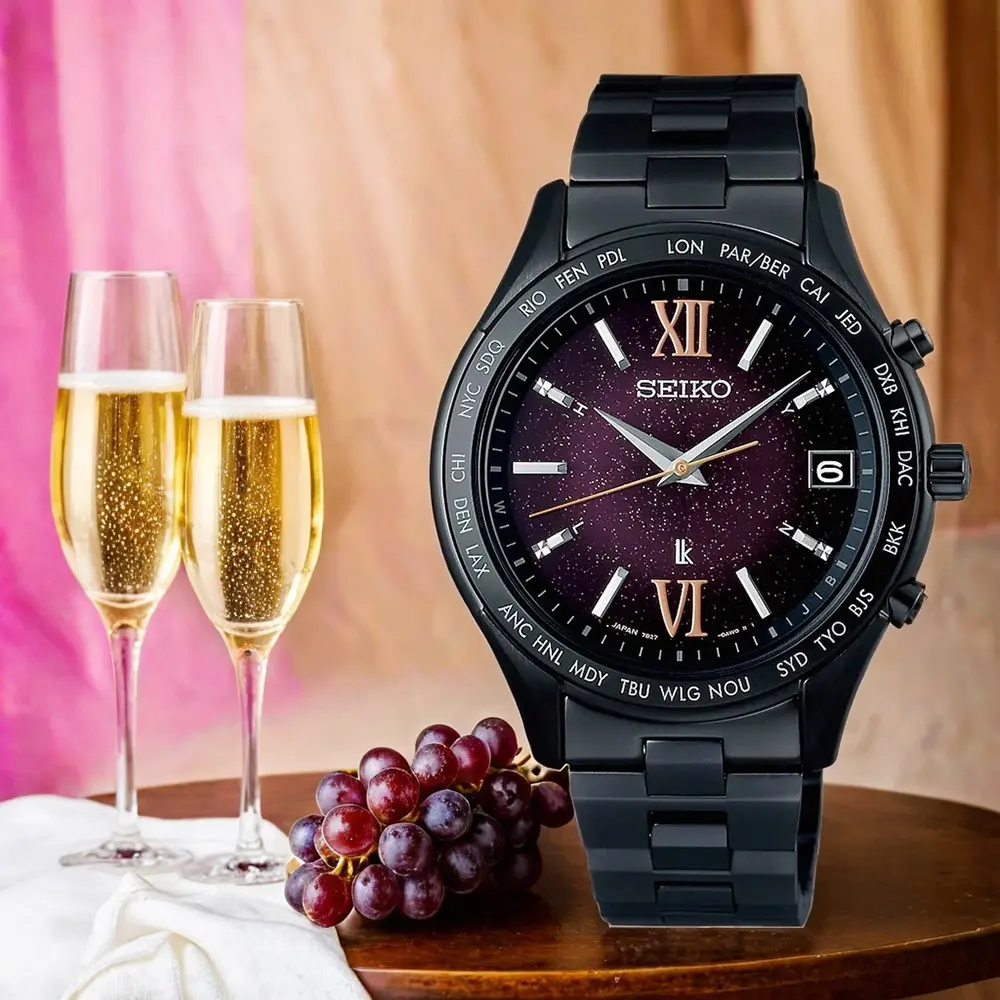 SEIKO 精工 LUKIA 限量 紫色星光 光動能電波手錶-38.4mm(SSVH037J/7B27-0AB0P)