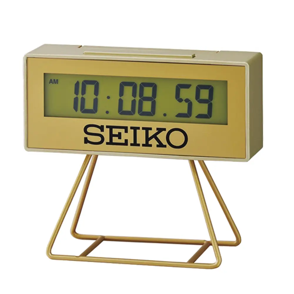 SEIKO 精工 城市路跑電子桌鐘鬧鐘-金色 日系 (QHL062G)
