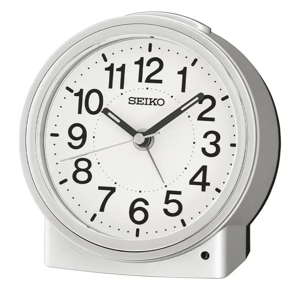 SEIKO 精工 滑動式秒針嗶嗶聲靜音貪睡鬧鐘 (QHE199S)