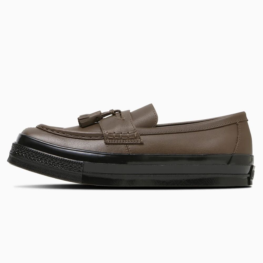 日本限定 Converse ALL STAR SQUARETOE LOAFER 低筒 真皮流蘇樂福鞋/ 深棕色/ 預購 27 cm