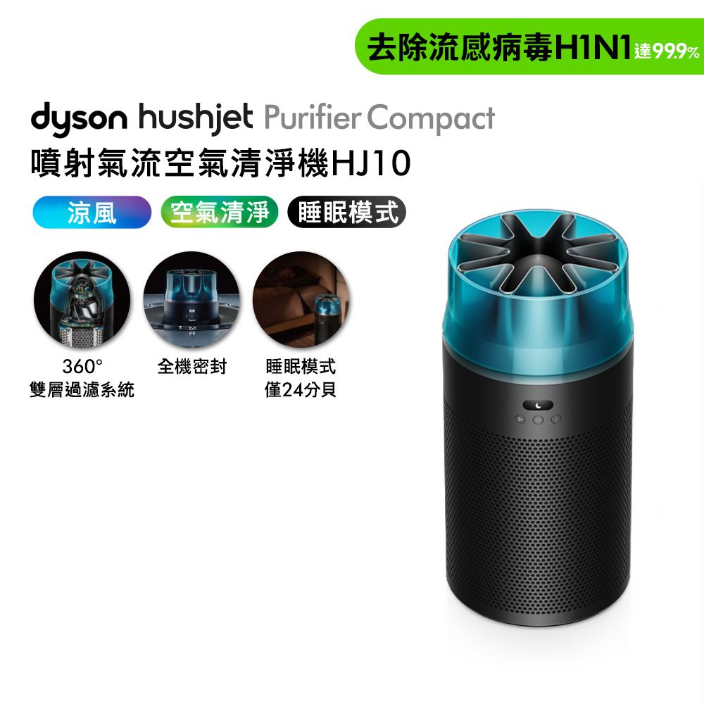 【新品上市】dyson HushJet Purifier Compact HJ10 噴射氣流空氣清淨機 冰川藍 贈靜電式+活性碳濾網