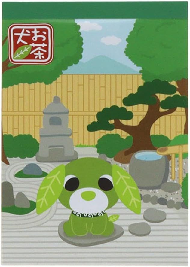 日本 sun-star 元氣小茶犬 迷你便條紙本/ 小綠