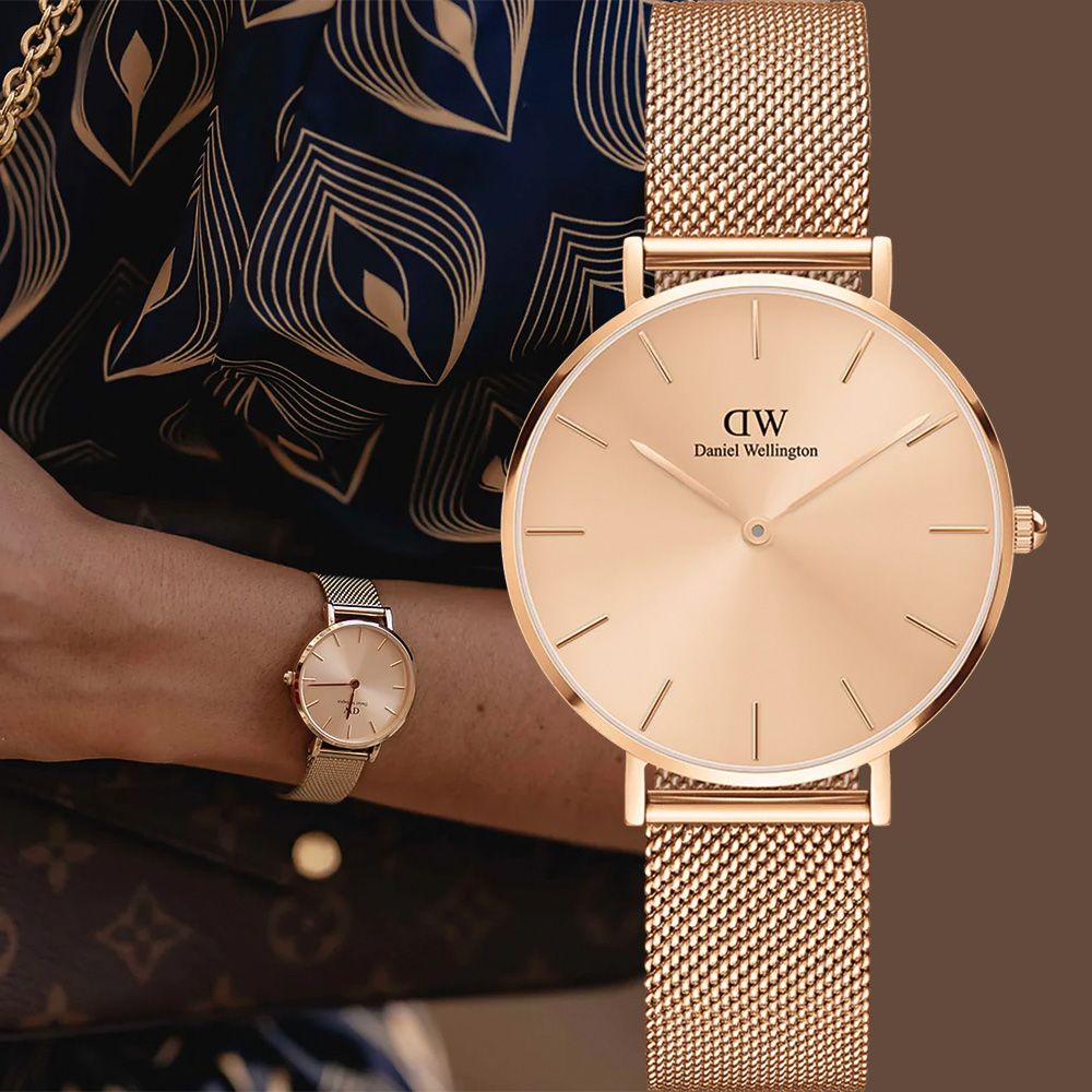 Daniel Wellington DW 女錶-28mm Petite Unitone 經典極簡米蘭帶手錶-玫瑰金(DW00100470)