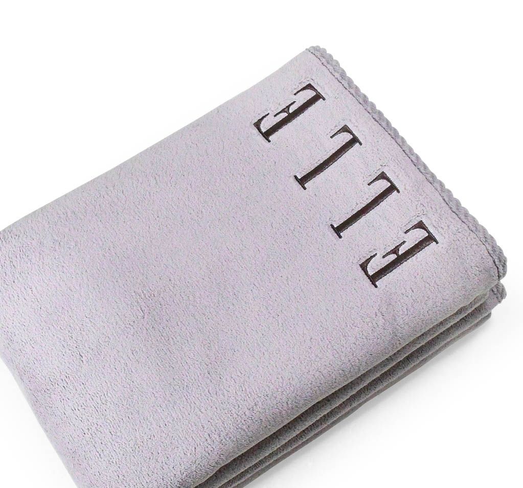 ELLE HOME 無棉絮刺繡浴巾(單件)/ 幕光紫