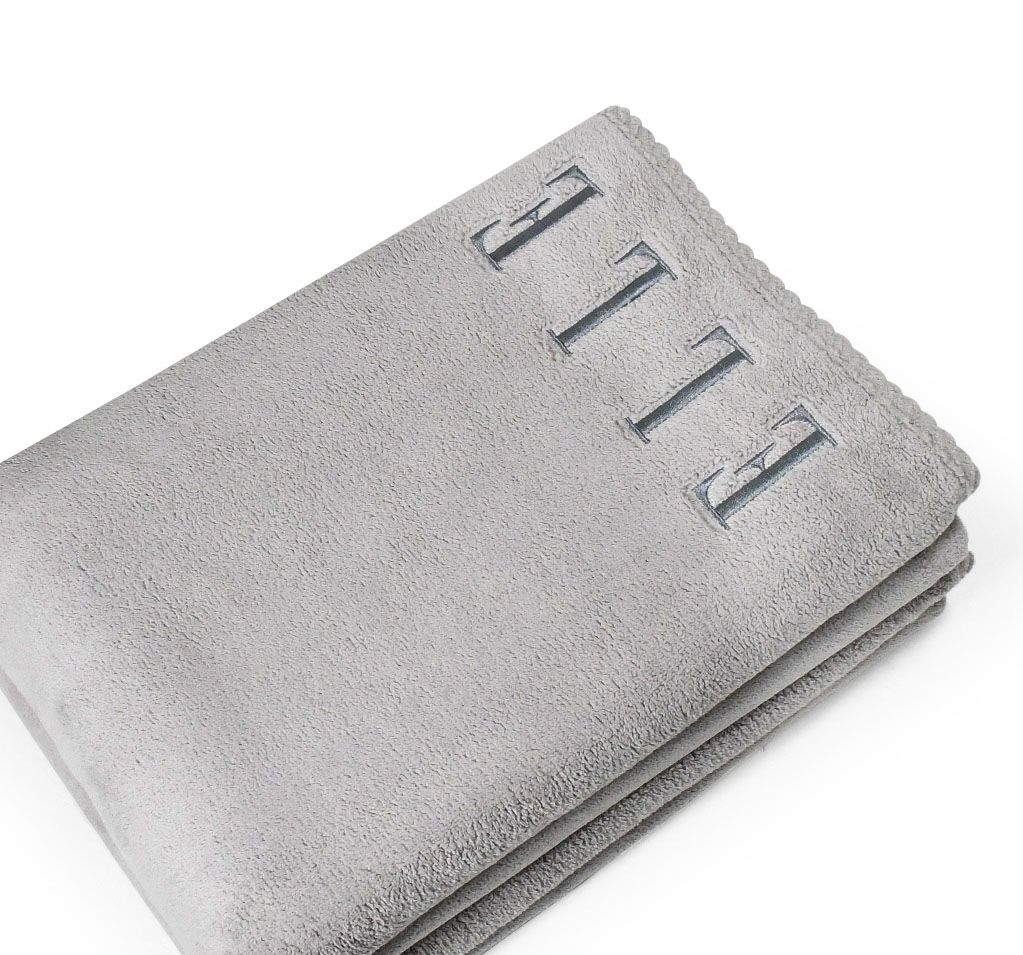 ELLE HOME 無棉絮刺繡浴巾(單件)/ 霧岩灰