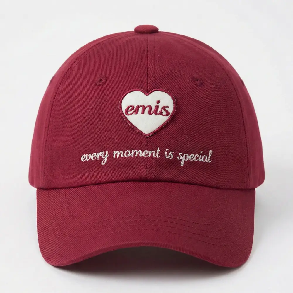 韓國 emis HEART WAPPEN BALL CAP 韓製 愛心刺繡棒球帽 紅色RED