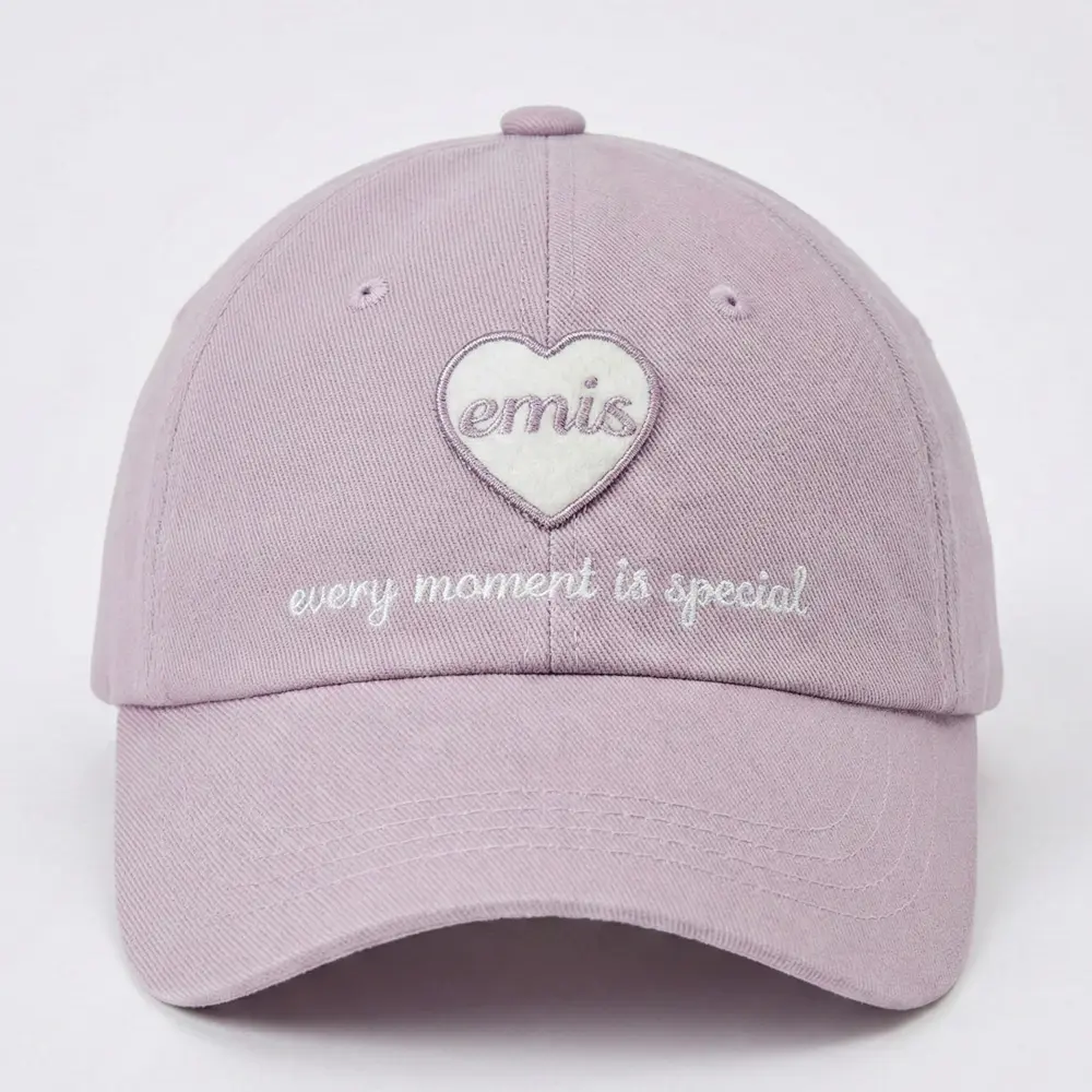 韓國 emis HEART WAPPEN BALL CAP 韓製 愛心刺繡棒球帽 紫色PURPLE