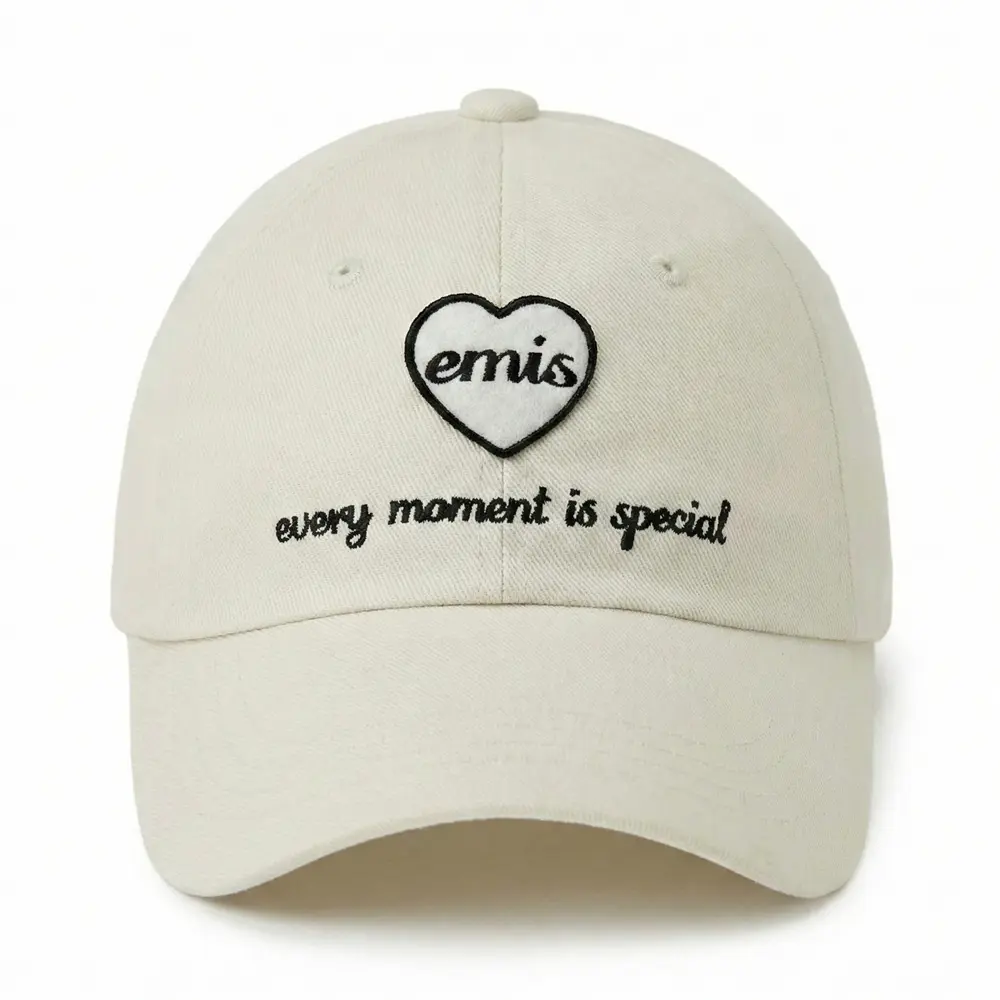 韓國 emis HEART WAPPEN BALL CAP 韓製 愛心刺繡棒球帽 奶油白CREAM