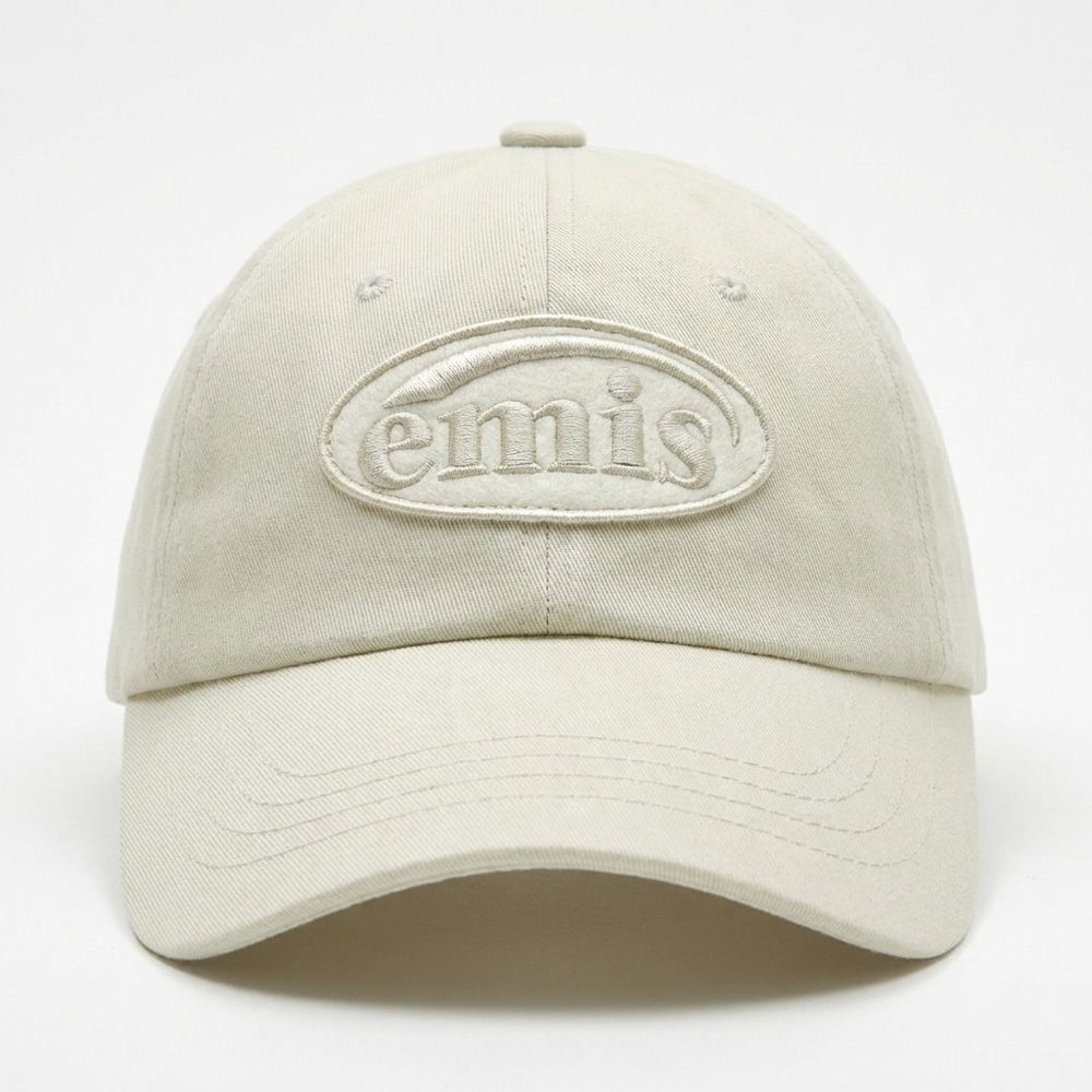 韓國 EMIS TONE ON TONE WAPPEN BALL CAP 韓製 同色刺繡棒球帽 米色BEIGE