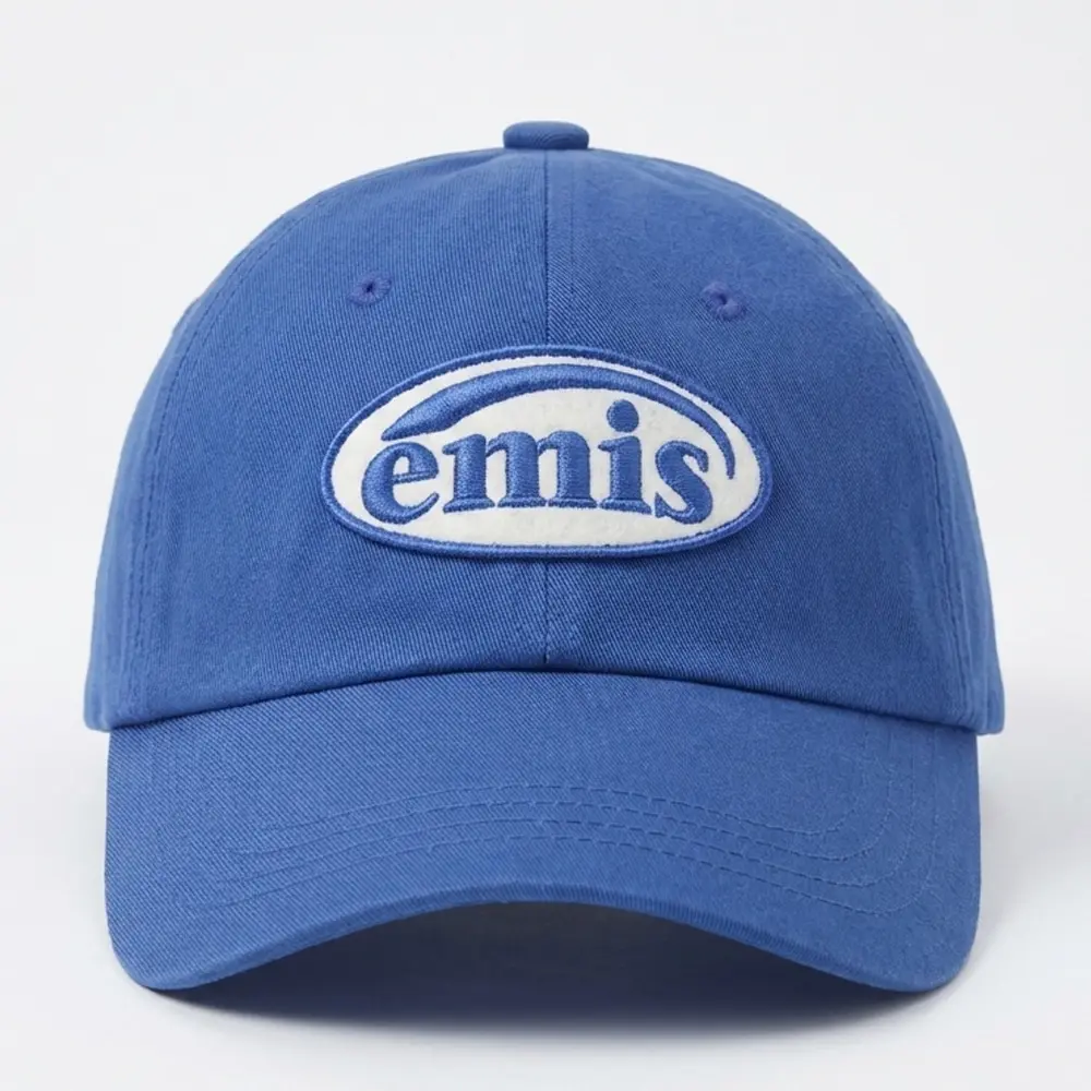 韓國 EMIS TONE ON TONE WAPPEN BALL CAP 韓製 同色刺繡棒球帽 藍色BLUE