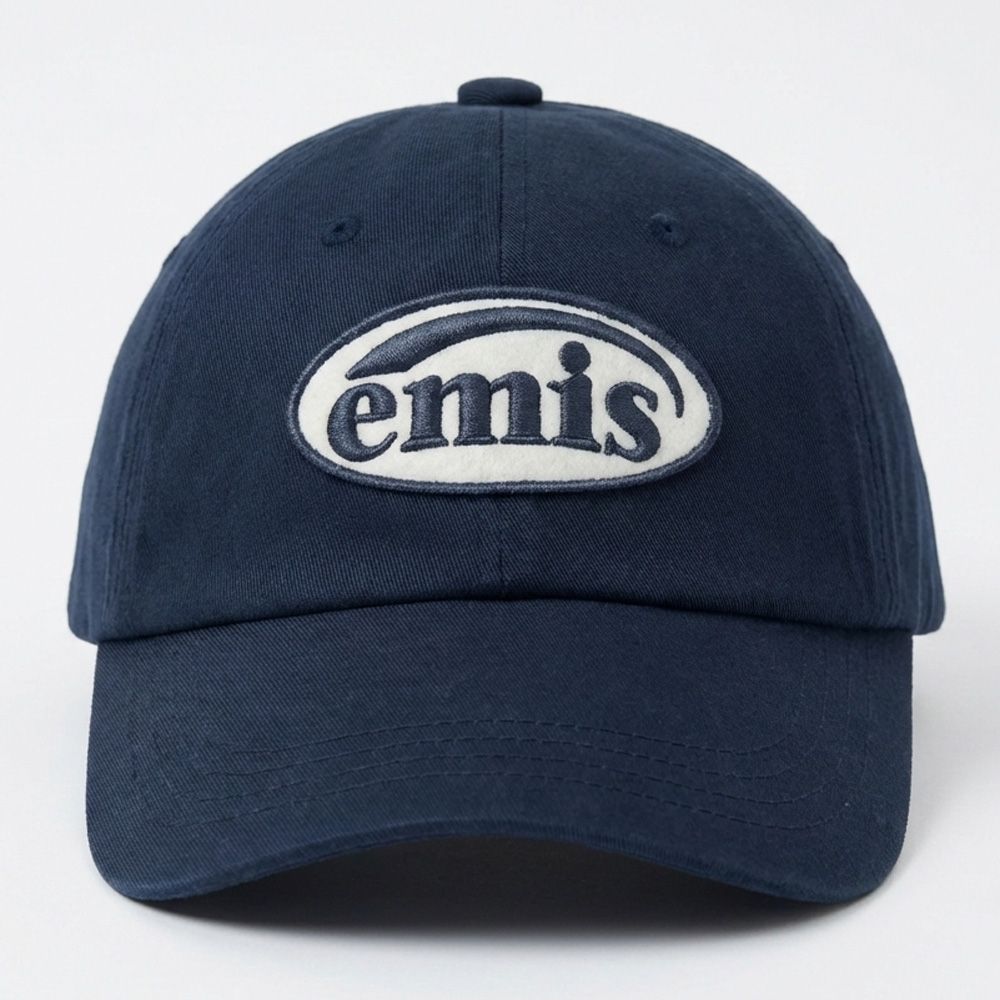 韓國 EMIS TONE ON TONE WAPPEN BALL CAP 韓製 同色刺繡棒球帽 深藍NAVY