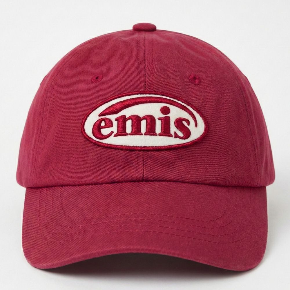 韓國 EMIS TONE ON TONE WAPPEN BALL CAP 韓製 同色刺繡棒球帽 紅色RED