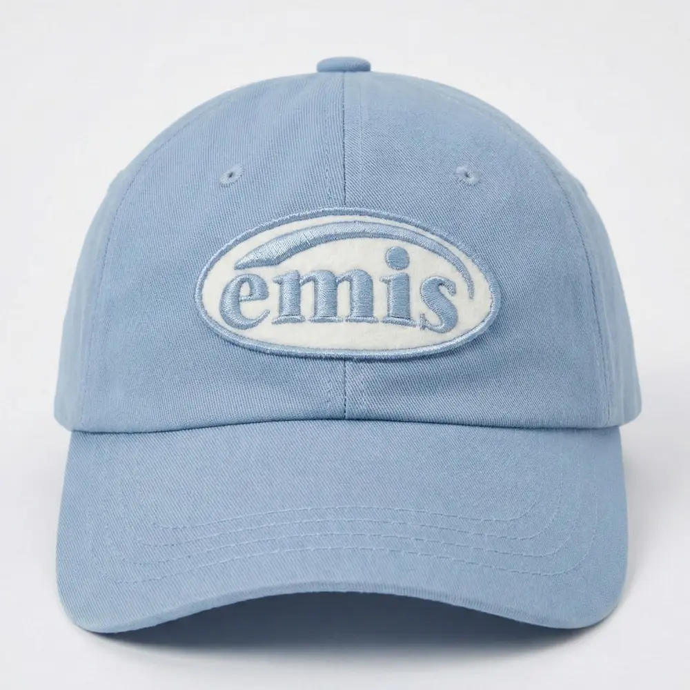 韓國 EMIS TONE ON TONE WAPPEN BALL CAP 韓製 同色刺繡棒球帽 天藍SKY BLUE
