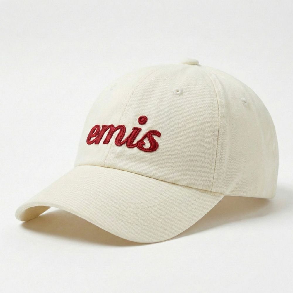 韓國 emis APPLIQUE BALL CAP 韓製 草寫字母 奶油白CREAM