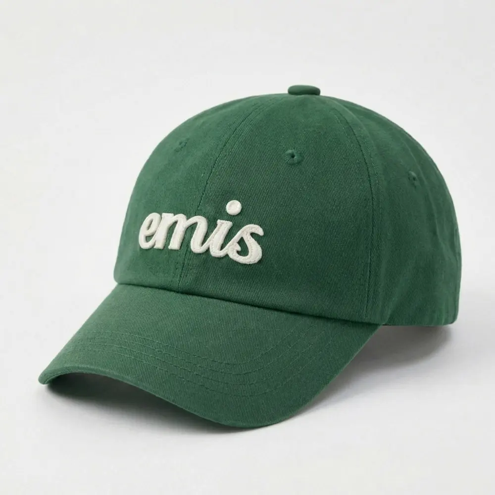 韓國 emis APPLIQUE BALL CAP 韓製 草寫字母 復古綠GREEN