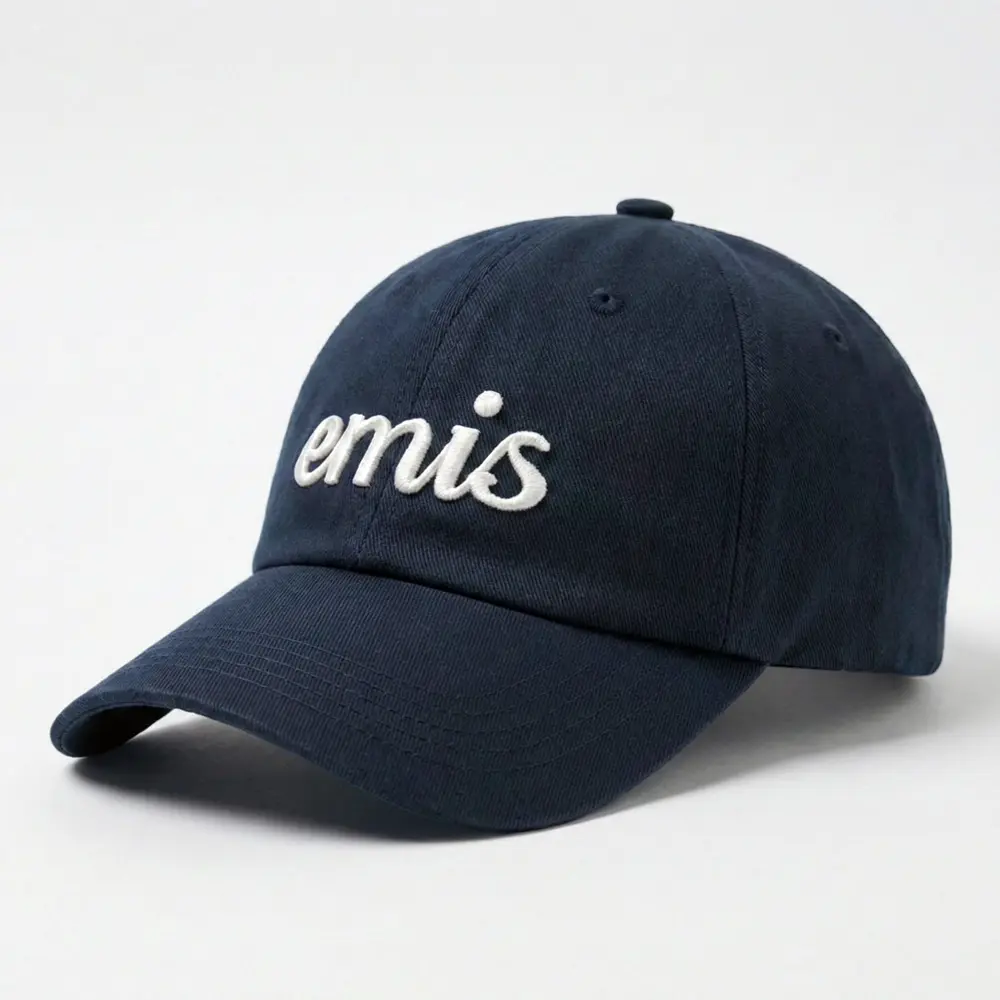 韓國 emis APPLIQUE BALL CAP 韓製棒球帽 草寫字母 深藍NAVY