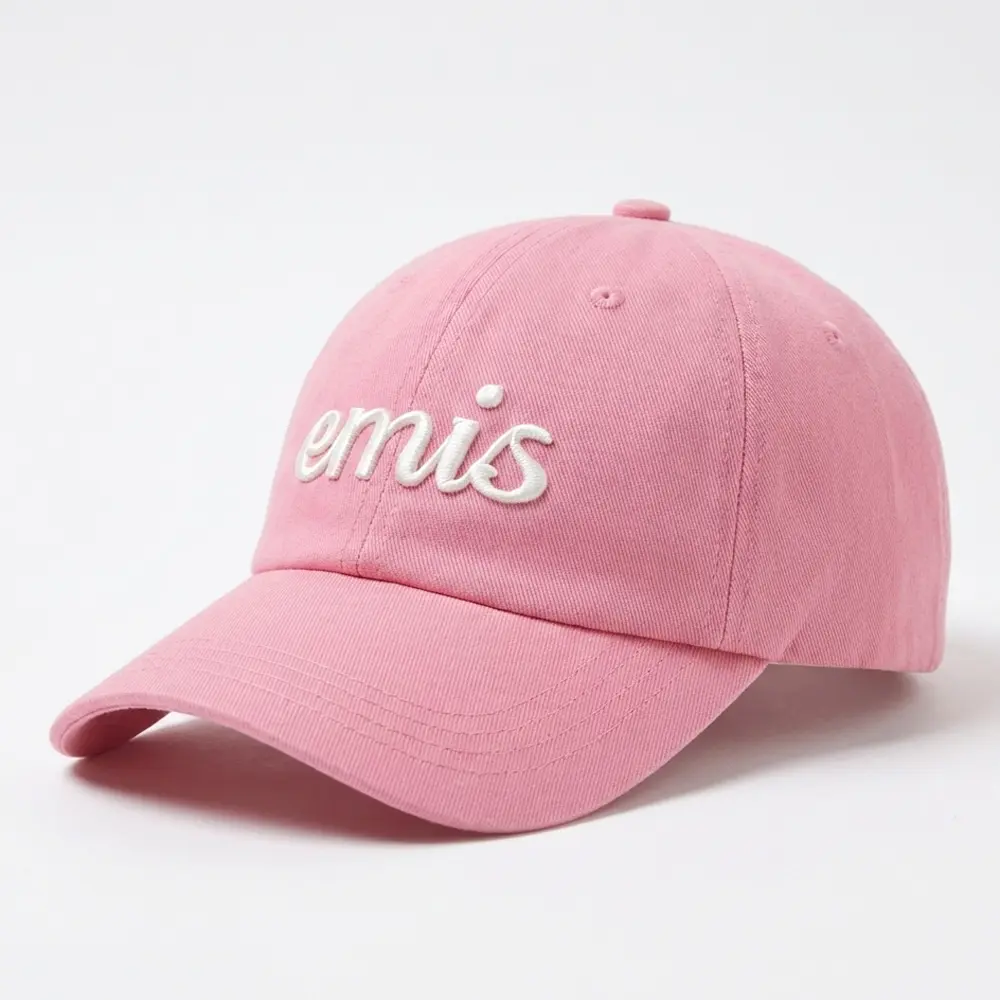 韓國 emis APPLIQUE BALL CAP 韓製棒球帽 草寫字母 粉色PINK