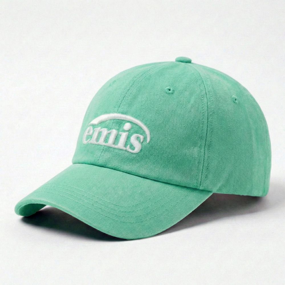 韓國 emis NEW LOGO PIGMENT BALL CAP 韓製 棒球帽 染色感刺繡 亮綠色GREEN