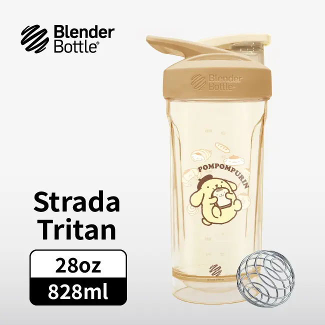 BlenderBottle Strada Tritan三麗鷗Sanrio布丁狗布丁麵包控按壓式環保水壺/ 28oz/ 828ml