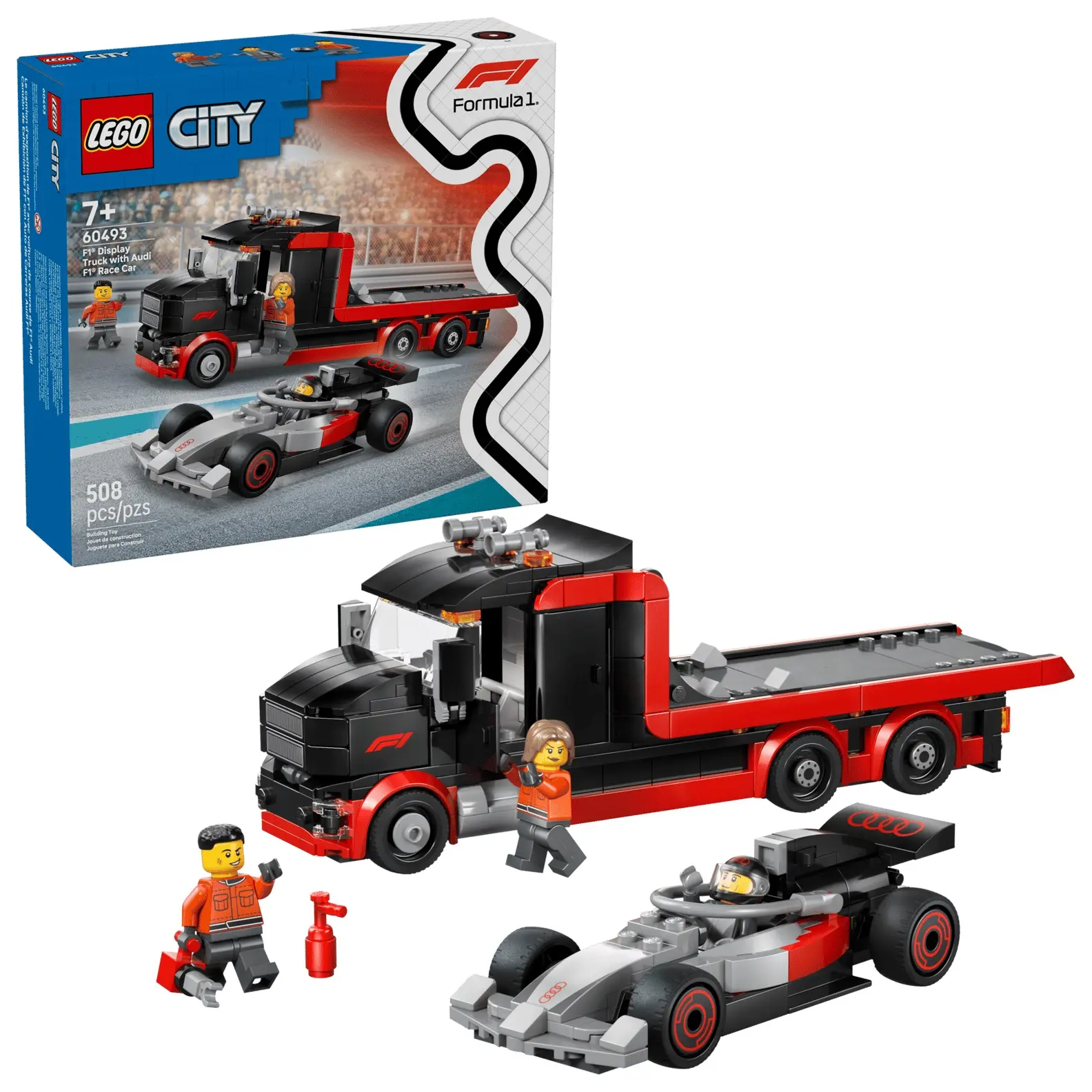 LEGO樂高積木/ CITY/ 60493/ 展示用卡車與奧迪F1賽車