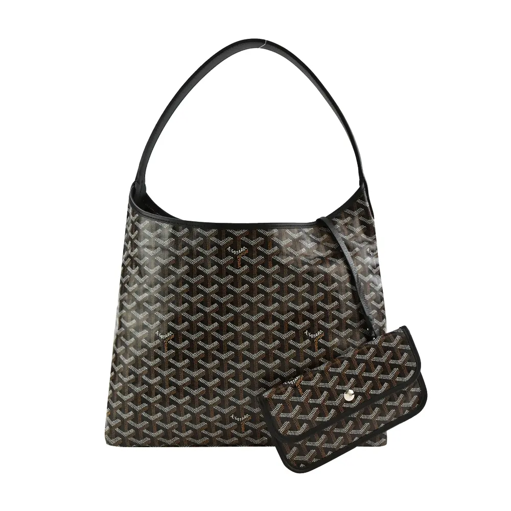 GOYARD Boheme Hobo 經典塗料帆布肩背包(附手拿包/黑)/平行輸入
