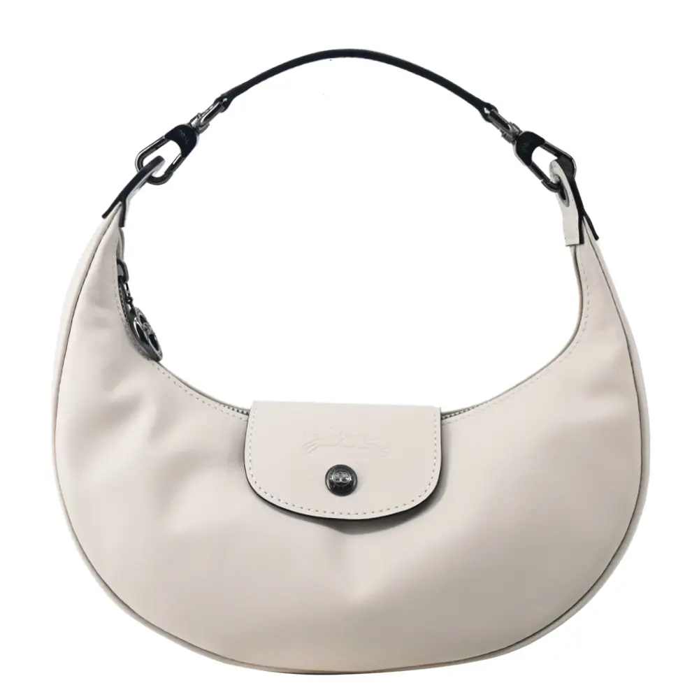 LONGCHAMP LE PLIAGE XTRA系列牛皮半月手提包(小/白紙)/平行輸入