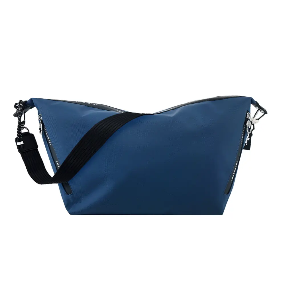 LONGCHAMP LE PLIAGE ENERGY系列再生尼龍雙拉鍊斜背包(墨水藍)/平行輸入