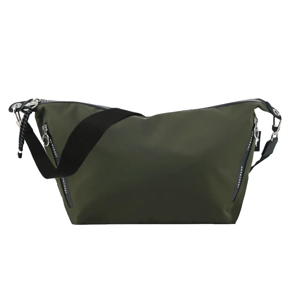 LONGCHAMP LE PLIAGE ENERGY系列再生尼龍雙拉鍊斜背包(卡其綠)/平行輸入