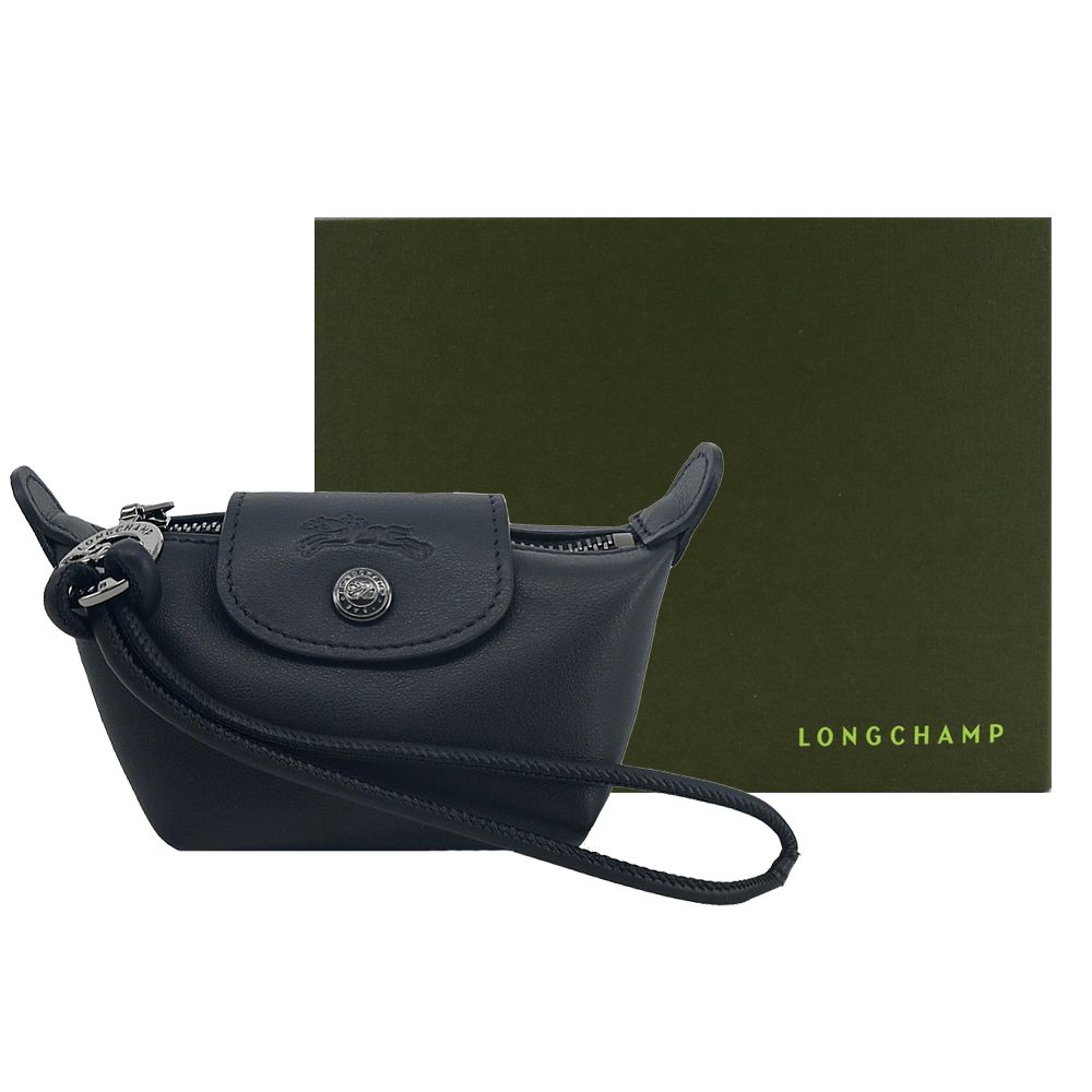 LONGCHAMP LE PLIAGE XTRA系列牛皮水餃零錢包(黑)/平行輸入