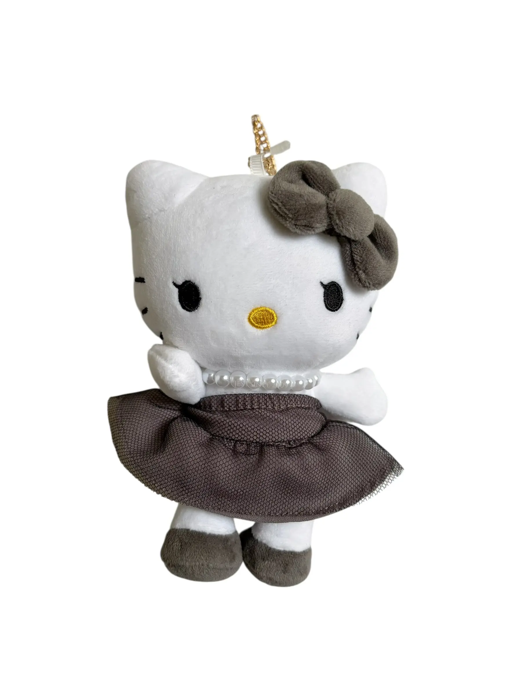 日本Hello Kitty x VIS翹睫毛名媛風聯名款吊飾(BVZ76060/白/灰/珍珠/聯名款/平口裙子/吊飾/掛飾/平行輸入)