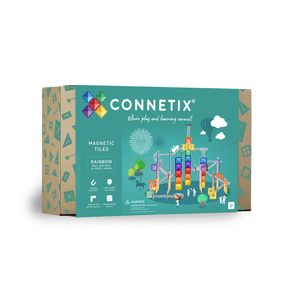 Connetix 磁樂®磁力片/ 92pcs 彩虹球道組
