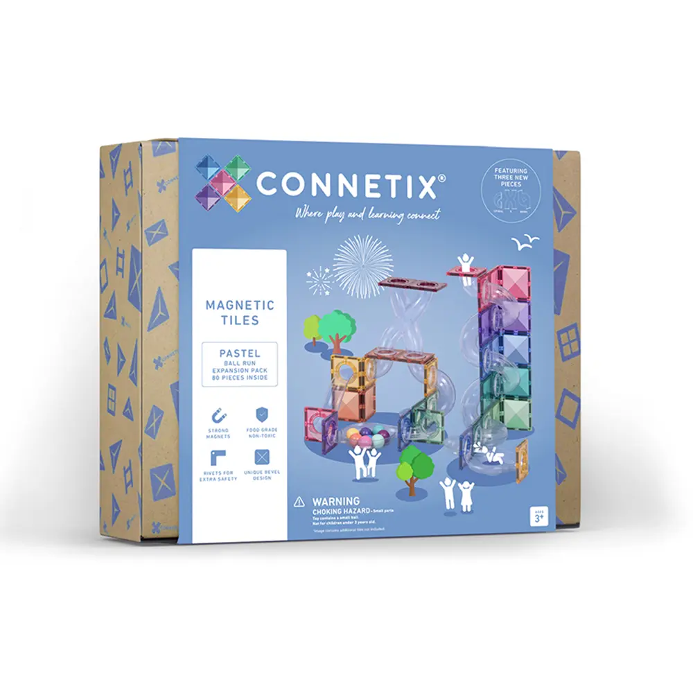 Connetix 磁樂®磁力片/ 80pcs 粉彩球道延伸組