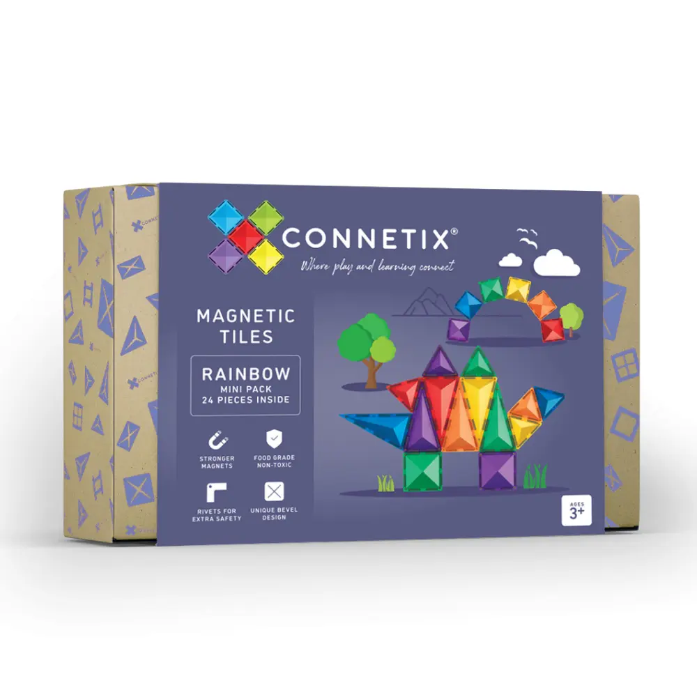 Connetix 磁力積木片 -24 pcs 彩虹迷你創意組