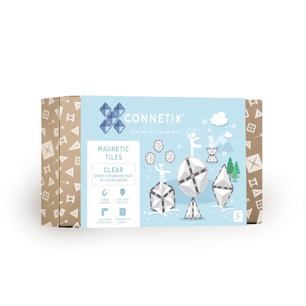 Connetix 磁樂®磁力片/ 24片透明延伸形狀組