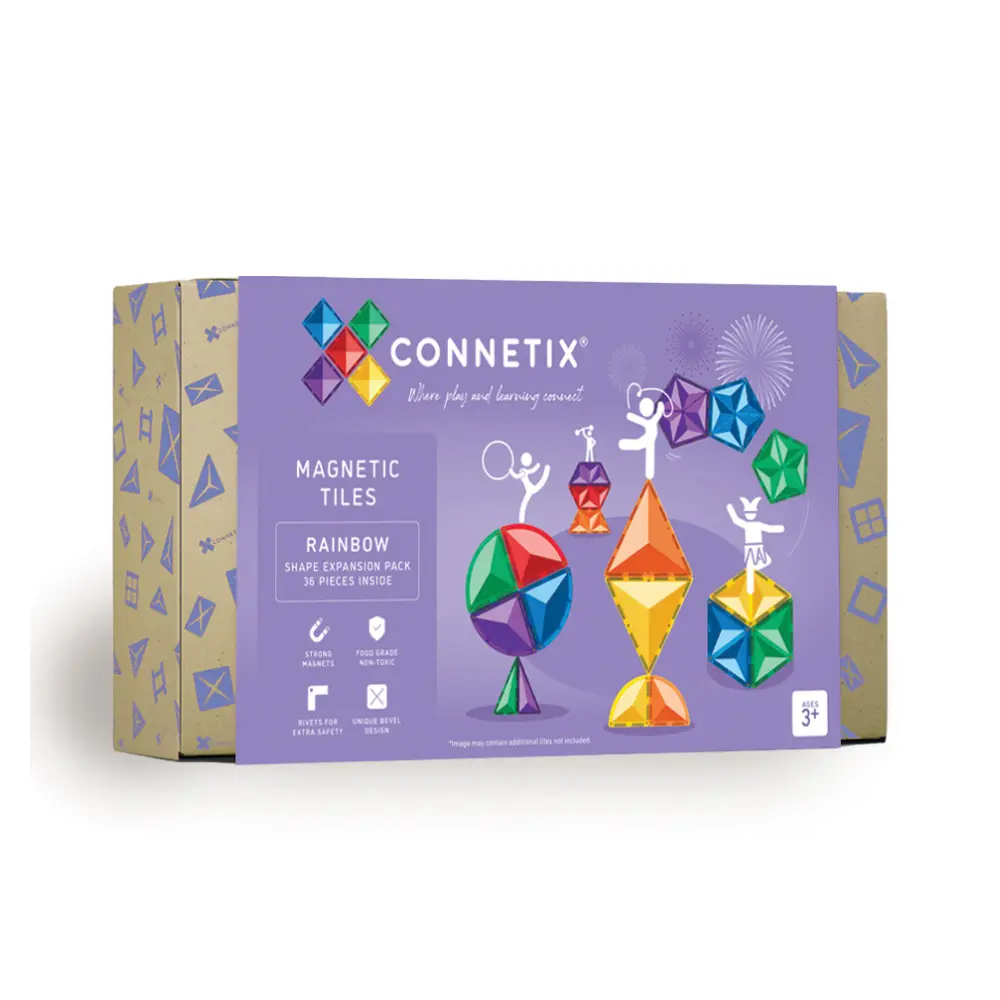 Connetix 磁樂®磁力片/ 36片彩虹延伸形狀組